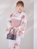【予約 / 5月中旬発送予定】レッドブラウンブーケ浴衣 OBI-siwa-200-kj-8-P / HIMO-900-yn-8-P / HEKO-800-sb-5-W / YA-1079-kj-8-W / GETA-01-kj-7-P/ [y/YMT]