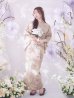 画像3: ベージュフラワー浴衣【浴衣３点セット 浴衣/帯/下駄】OBI-siwa-204-wk-8-BE / HIMO-900-yn-8-P / HEKO-800-sb-11-MOC / GETA-01-kj-7-P/ [yo/YMT]