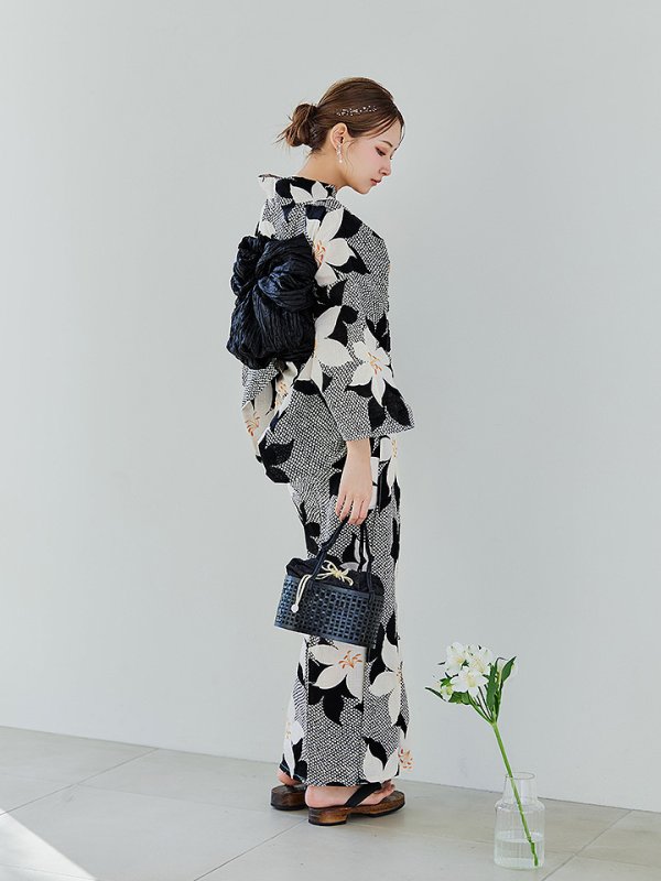 画像11: 【即日発送】白百合鹿子模様浴衣【浴衣３点セット 浴衣/帯/下駄】 [OF04]