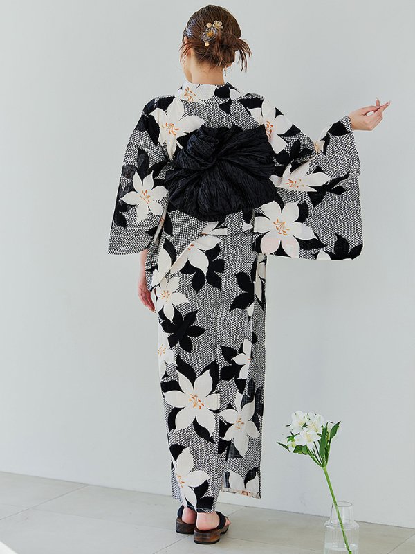 画像21: 【即日発送】白百合鹿子模様浴衣【浴衣３点セット 浴衣/帯/下駄】 [OF04]