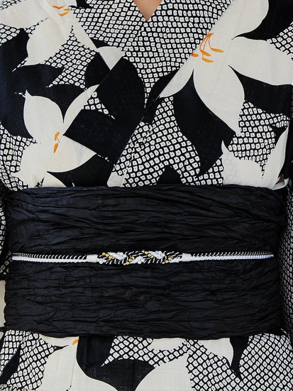 画像22: 【即日発送】白百合鹿子模様浴衣【浴衣３点セット 浴衣/帯/下駄】 [OF04]