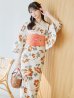 画像3: 【予約 / 5月中旬発送予定】橙色に花咲く蔓模様浴衣 OBI-g-500-kj-4-OR / HIMO-900-yn-7-MOC / YA-1016-kj-Y / GETA-01-kj-5-MOC/ [y/OF01]