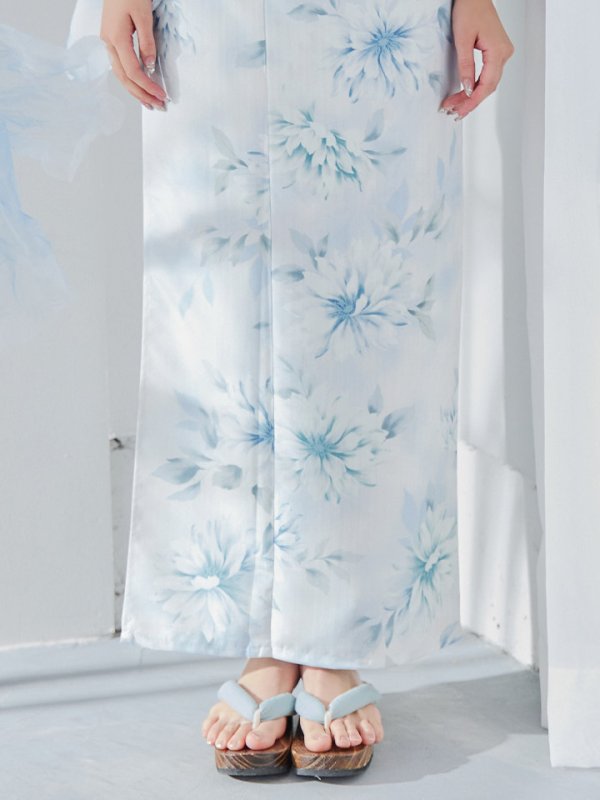 画像22: 【即日発送】水彩の涼花な牡丹浴衣  【浴衣３点セット 浴衣/帯/下駄】[YMT]