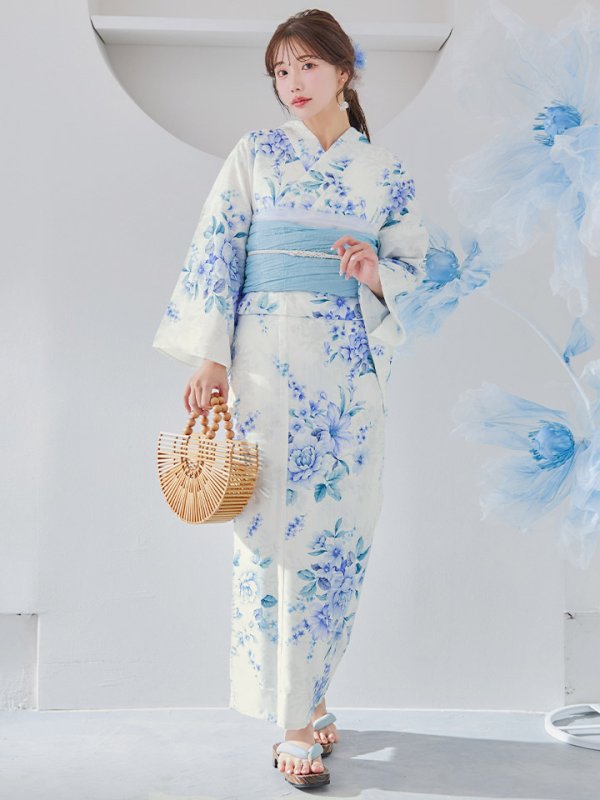 画像15: 【即日発送】透き通る青の幻想浴衣  【浴衣３点セット 浴衣/帯/下駄】[YMT]