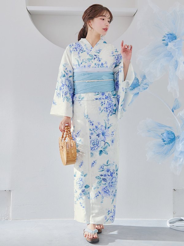 画像16: 【即日発送】透き通る青の幻想浴衣  【浴衣３点セット 浴衣/帯/下駄】[YMT]