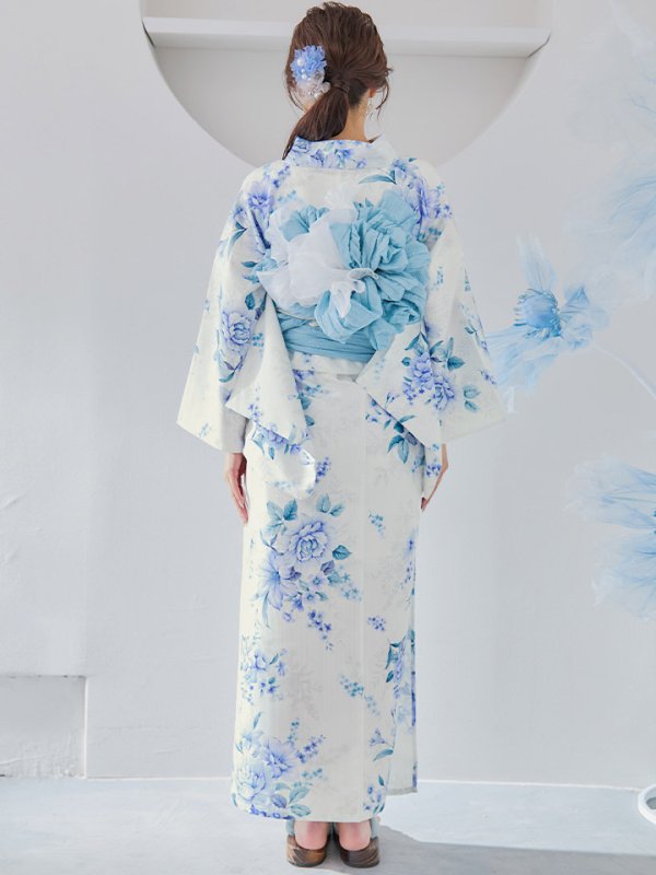 画像17: 【即日発送】透き通る青の幻想浴衣  【浴衣３点セット 浴衣/帯/下駄】[YMT]