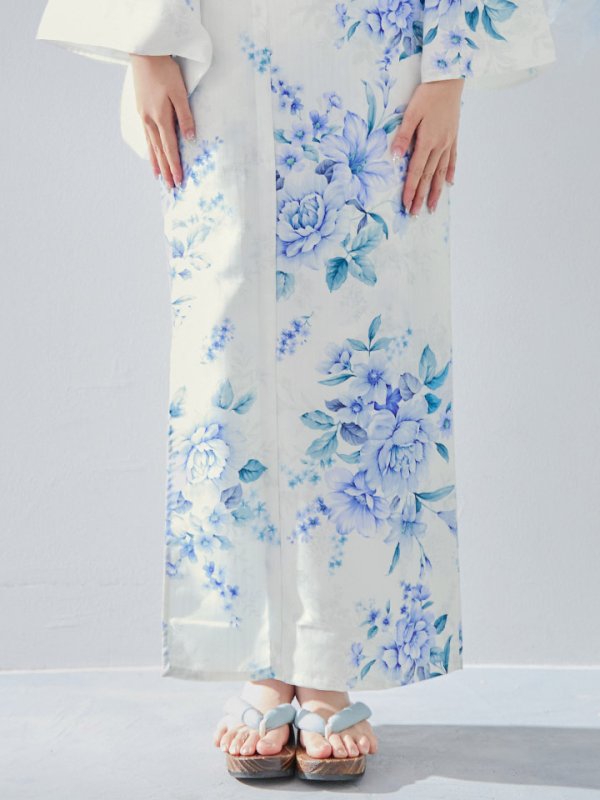 画像19: 【即日発送】透き通る青の幻想浴衣  【浴衣３点セット 浴衣/帯/下駄】[YMT]