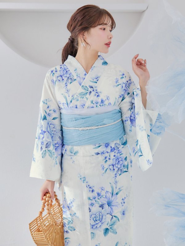 画像3: 【即日発送】透き通る青の幻想浴衣  【浴衣３点セット 浴衣/帯/下駄】[YMT]