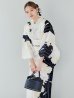 画像10: 【即日発送】モノトーンフラワー浴衣 【浴衣３点セット 浴衣/帯/下駄】OBI-hira-100-ok-15-WxW / HIMO-900-yn-1-B / YA-1086-wk-B / GETA-01-kj-1-B/ [/OF01]