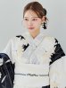 画像16: 【即日発送】モノトーンフラワー浴衣 【浴衣３点セット 浴衣/帯/下駄】OBI-hira-100-ok-15-WxW / HIMO-900-yn-1-B / YA-1086-wk-B / GETA-01-kj-1-B/ [/OF01]