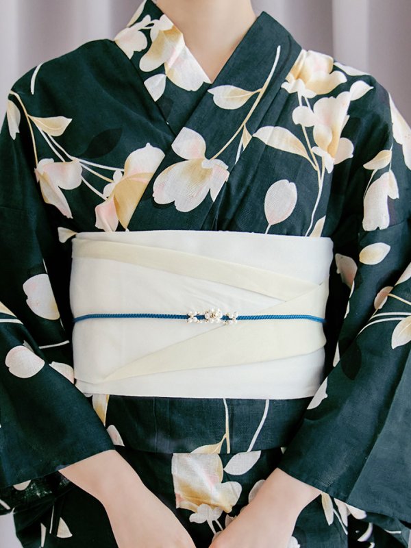 画像21: 【即日発送】花薫る深緑浴衣  【浴衣３点セット 浴衣/帯/下駄】[YMT]