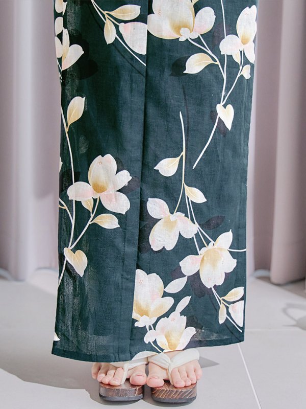 画像22: 【即日発送】花薫る深緑浴衣  【浴衣３点セット 浴衣/帯/下駄】[YMT]