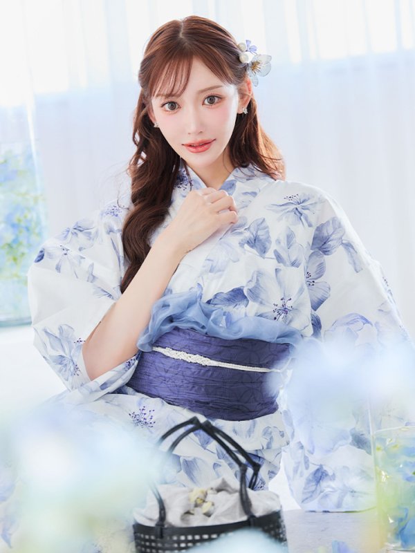 画像10: 【即日発送】モダンフラワー大人エレガント浴衣  【浴衣３点セット 浴衣/帯/下駄】[YMT]