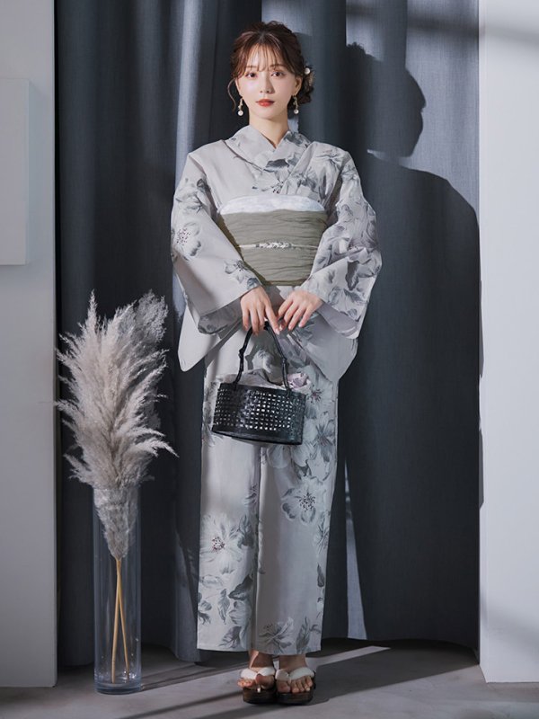 画像5: 【即日発送】クラシカルフラワー大人モード浴衣  【浴衣３点セット 浴衣/帯/下駄】[YMT]