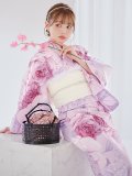 アンティーク薔薇浴衣 OBI-siwa-200-kj-13-OW / HIMO-900-yn-5-IV / HEKO-800-sb-5-W / YA-1079-kj-8-W / GETA-01-kj-7-P [YMT]