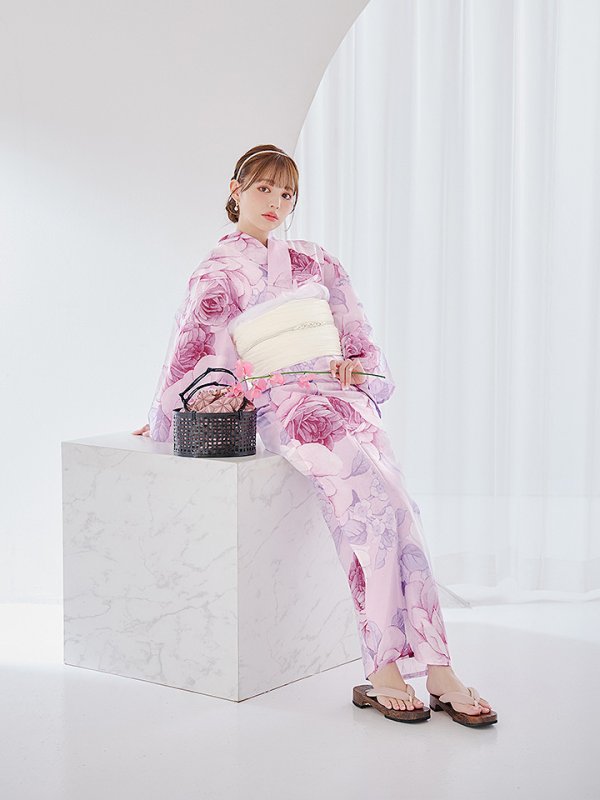 画像13: 【即日発送】アンティーク薔薇浴衣  【浴衣３点セット 浴衣/帯/下駄】[YMT]