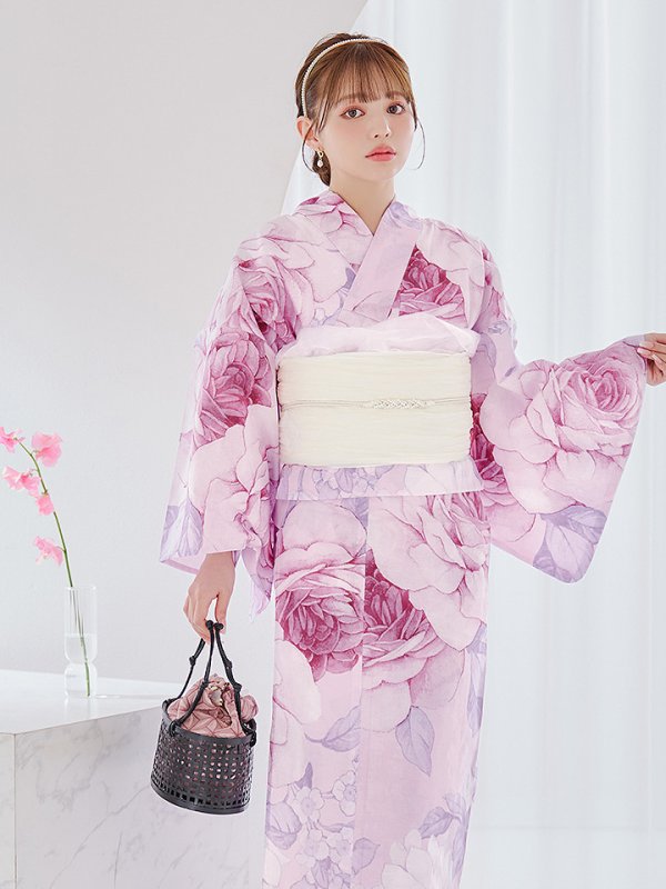 画像6: 【即日発送】アンティーク薔薇浴衣  【浴衣３点セット 浴衣/帯/下駄】[YMT]