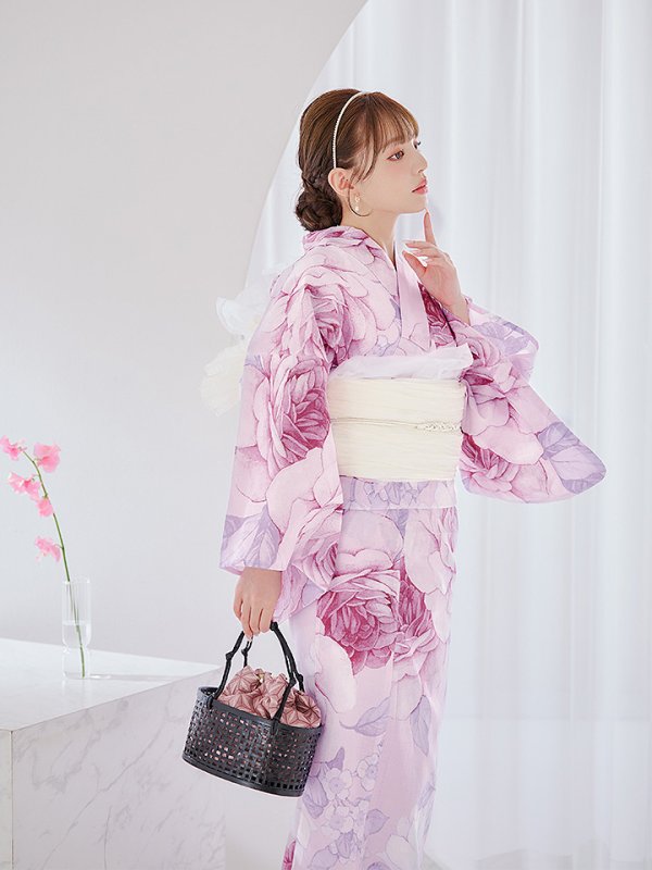 画像8: 【即日発送】アンティーク薔薇浴衣  【浴衣３点セット 浴衣/帯/下駄】[YMT]