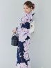画像10: 【即日発送】ライラック牡丹ネイビー浴衣 【浴衣３点セット 浴衣/帯/下駄】OBI-hira-100-ok-15-WxW / HIMO-900-yn-3-GYxGD / YA-1027-wk-PL / GETA-01-kj-3-IV/ [/OF01]