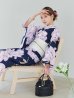 画像15: 【即日発送】ライラック牡丹ネイビー浴衣 【浴衣３点セット 浴衣/帯/下駄】OBI-hira-100-ok-15-WxW / HIMO-900-yn-3-GYxGD / YA-1027-wk-PL / GETA-01-kj-3-IV/ [/OF01]