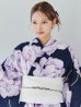 画像17: 【即日発送】ライラック牡丹ネイビー浴衣 【浴衣３点セット 浴衣/帯/下駄】OBI-hira-100-ok-15-WxW / HIMO-900-yn-3-GYxGD / YA-1027-wk-PL / GETA-01-kj-3-IV/ [/OF01]