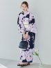 画像3: 【即日発送】ライラック牡丹ネイビー浴衣 【浴衣３点セット 浴衣/帯/下駄】OBI-hira-100-ok-15-WxW / HIMO-900-yn-3-GYxGD / YA-1027-wk-PL / GETA-01-kj-3-IV/ [/OF01]