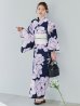 画像6: 【即日発送】ライラック牡丹ネイビー浴衣 【浴衣３点セット 浴衣/帯/下駄】OBI-hira-100-ok-15-WxW / HIMO-900-yn-3-GYxGD / YA-1027-wk-PL / GETA-01-kj-3-IV/ [/OF01]