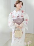 【予約 / 5月下旬発送予定】アネモネダリア浴衣 OBI-siwa-204-wk-14-DusP / HIMO-900-yn-5-IV / HEKO-800-sb-5-W / YA-1002-kj-P / GETA-02-ok-8-RoseP / [/OF01]