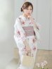 画像11: 【予約 / 7月上旬発送予定】アネモネダリア浴衣  【浴衣３点セット 浴衣/帯/下駄】OBI-siwa-204-wk-14-DusP / HIMO-900-yn-5-IV / HEKO-800-sb-5-W / YA-1002-kj-P / GETA-02-ok-8-RoseP / [/OF01]