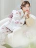 画像2: 【予約 / 7月上旬発送予定】アネモネダリア浴衣  【浴衣３点セット 浴衣/帯/下駄】OBI-siwa-204-wk-14-DusP / HIMO-900-yn-5-IV / HEKO-800-sb-5-W / YA-1002-kj-P / GETA-02-ok-8-RoseP / [/OF01] (2)