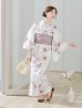 画像7: 【予約 / 7月上旬発送予定】アネモネダリア浴衣  【浴衣３点セット 浴衣/帯/下駄】OBI-siwa-204-wk-14-DusP / HIMO-900-yn-5-IV / HEKO-800-sb-5-W / YA-1002-kj-P / GETA-02-ok-8-RoseP / [/OF01]