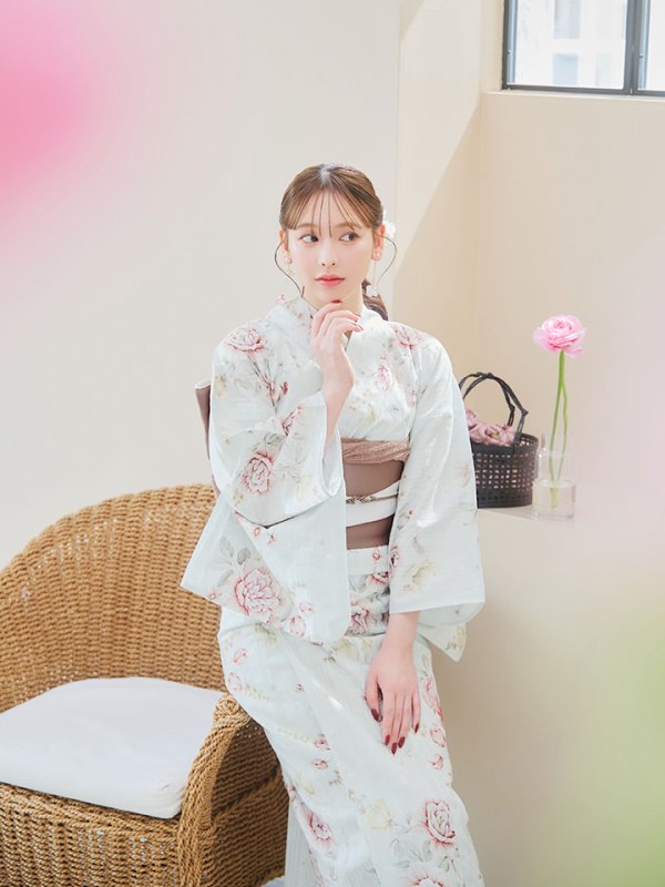 画像10: 【即日発送】赤黄色フラワー浴衣  【浴衣３点セット 浴衣/帯/下駄】[YMT]