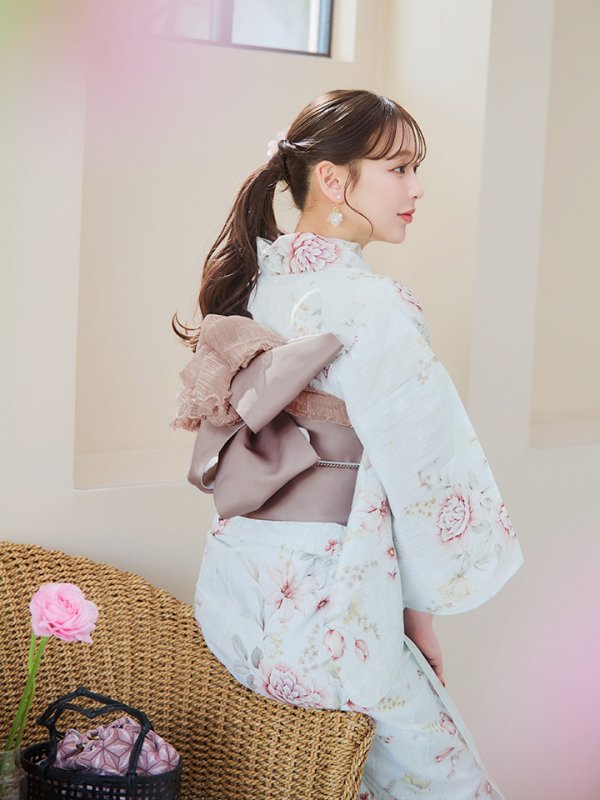 画像11: 【即日発送】赤黄色フラワー浴衣  【浴衣３点セット 浴衣/帯/下駄】[YMT]