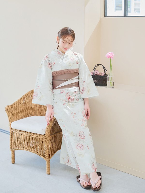 画像13: 【即日発送】赤黄色フラワー浴衣  【浴衣３点セット 浴衣/帯/下駄】[YMT]