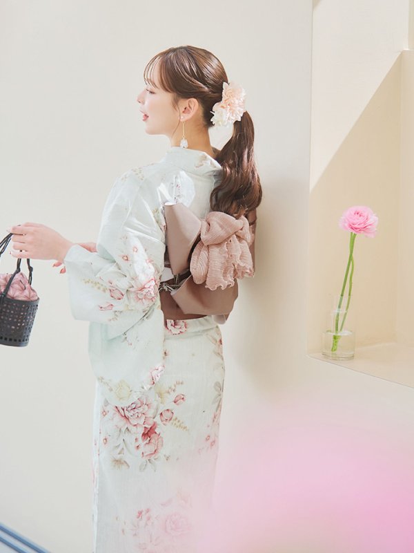 画像14: 【即日発送】赤黄色フラワー浴衣  【浴衣３点セット 浴衣/帯/下駄】[YMT]