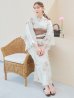 画像2: 【予約 / 5月下旬発送予定】赤黄色フラワー浴衣 OBI-hira-100-ok-9-PxBR / HIMO-900-yn-7-MOC / HEKO-801-ok-2-MOC / YA-74-kn-P / GETA-02-ok-8-RoseP/ [y/OF01] (2)