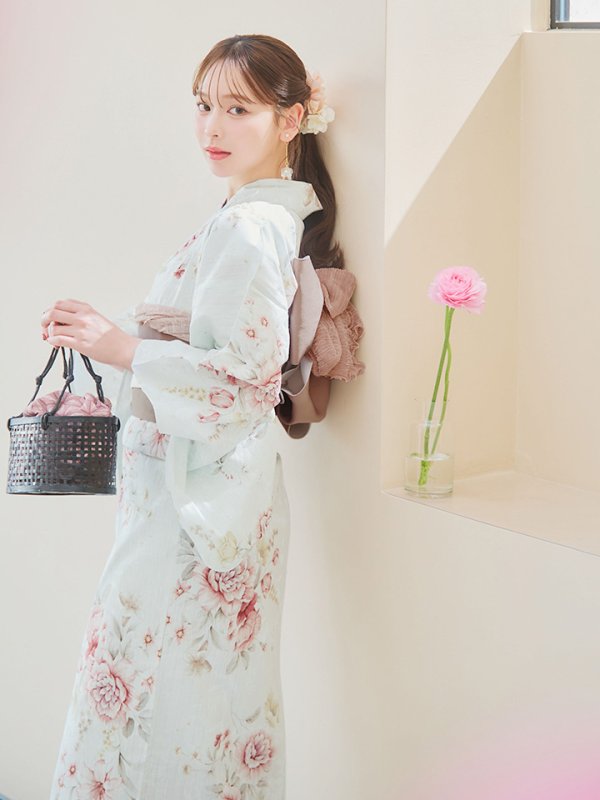 画像5: 【即日発送】赤黄色フラワー浴衣  【浴衣３点セット 浴衣/帯/下駄】[YMT]