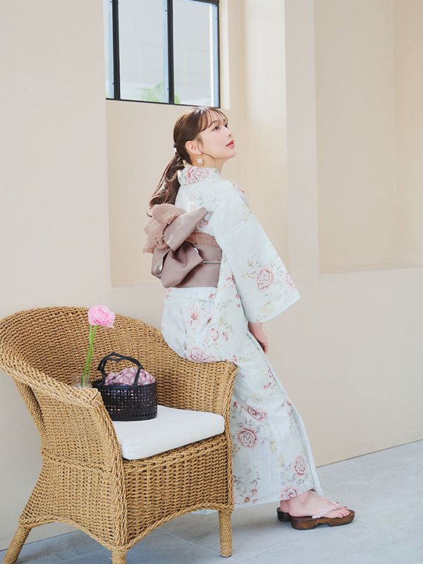 画像6: 【即日発送】赤黄色フラワー浴衣  【浴衣３点セット 浴衣/帯/下駄】[YMT]