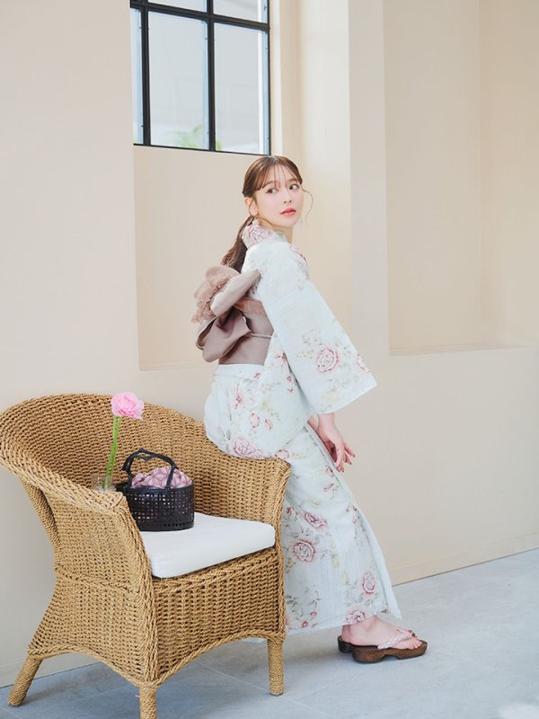 画像7: 【即日発送】赤黄色フラワー浴衣  【浴衣３点セット 浴衣/帯/下駄】[YMT]