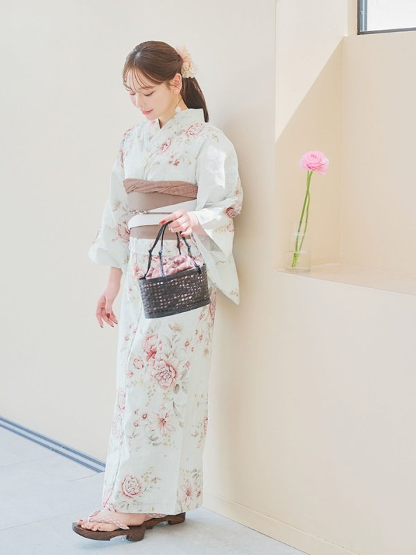 画像8: 【即日発送】赤黄色フラワー浴衣  【浴衣３点セット 浴衣/帯/下駄】[YMT]