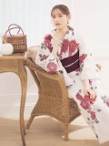 【予約 / 5月下旬発送予定】紅色菊花柄浴衣 OBI-siwa-204-wk-15-WR / HIMO-900-yn-4-GYxGY / YA-1002-kj-R / GETA-02-ok-8-RoseP / [yo/OF01]