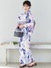 画像1: 【Riuコラボ】【予約/5月中旬発送予定】ブルーアイボリーピオニー浴衣 OBI-siwa-200-kj-11-Rose / HIMO-906-yn-PEARL / HEKO-800-sb-5-WH / YA-1001-kj-BL  / YA-1023-wk-P / GETA-01-kj-3-IV [YMT] (1)