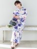画像2: 【Riuコラボ】【予約/5月中旬発送予定】ブルーアイボリーピオニー浴衣 OBI-siwa-200-kj-11-Rose / HIMO-906-yn-PEARL / HEKO-800-sb-5-WH / YA-1001-kj-BL  / YA-1023-wk-P / GETA-01-kj-3-IV [YMT] (2)