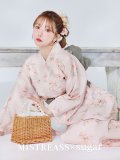 【即日発送】【MISTREASSコラボ】ふんわり淡桃に咲くマグノリア浴衣【浴衣３点セット 浴衣/帯/下駄】[OF04]