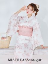 【ノベルティ対象】【MISTREASS×sugarコラボ】ロマンティック・トワル柄浴衣【浴衣３点セット 浴衣/帯/下駄】【予約商品/7月下旬発送予定】OBI-siwa-200-kj-8-P / HIMO-906-yn-IV / HEKO-800-sb-12-DusP  / YA-1070-kn-DuP/ YA-1071-kn-P / GETA-01-kj-7-P/ [YMT]
