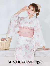 【即日発送】【MISTREASS×sugarコラボ】ロマンティック・トワル柄浴衣【浴衣３点セット 浴衣/帯/下駄】[YMT]