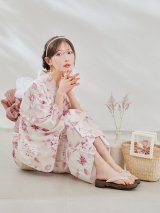 【予約 / 5月中旬発送予定】ワンピースピンクフラワー浴衣 OBI-siwa-200-kj-8-P / HIMO-900-yn-8-P / HEKO-800-sb-5-W / YA-1079-kj-7-W / GETA-01-kj-7-P/ [y/OF01]