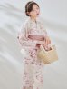 画像2: 【予約 / 5月中旬発送予定】ワンピースピンクフラワー浴衣 OBI-siwa-200-kj-8-P / HIMO-900-yn-8-P / HEKO-800-sb-5-W / YA-1079-kj-7-W / GETA-01-kj-7-P/ [y/OF01] (2)