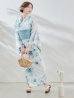 画像3: 【予約 / 7月上旬発送予定】セパレート水彩フラワー浴衣 OBI-siwa-204-wk-2-LBL / HIMO-900-yn-5-IV / HEKO-800-sb-5-W / YA-1023-wk-BL / GETA-01-kj-3-IV/ [yo/OF01]