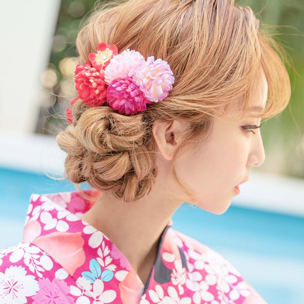 画像7: 【即日発送】【浴衣セール】【浴衣】小花桜模様浴衣セット【浴衣３点セット浴衣/帯/下駄】[HC02]